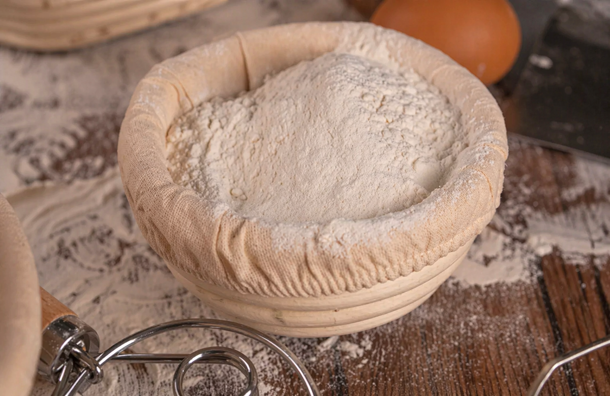 Cesta de fermentación de ratán natural