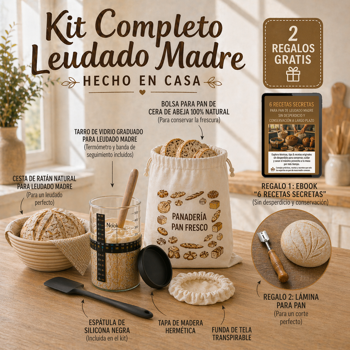 Kit Completo para Masa Madre Casera