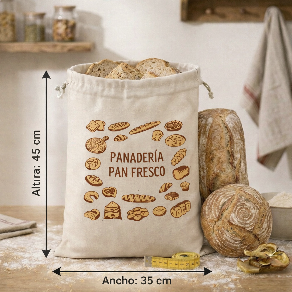 Bolsas para pan de alta calidad, 100 % algodón y cera de abeja