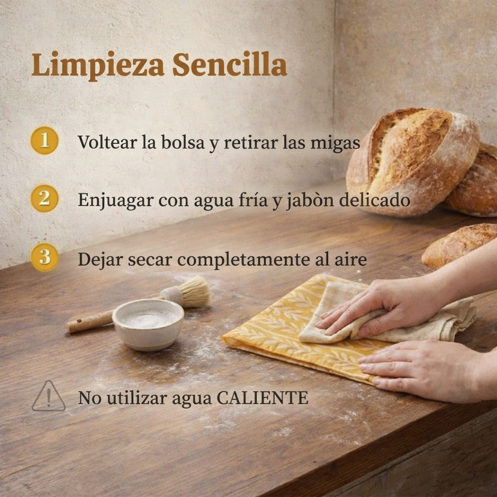 Bolsas para pan de alta calidad, 100 % algodón y cera de abeja